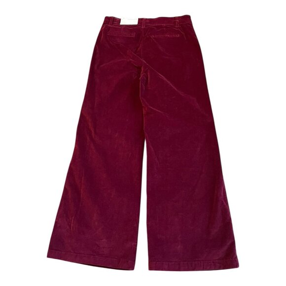 Liz Claiborne Wide Leg High Rise Women Pants Burgundy Passion Flex Waist Sz 10 - Picture 3 of 5